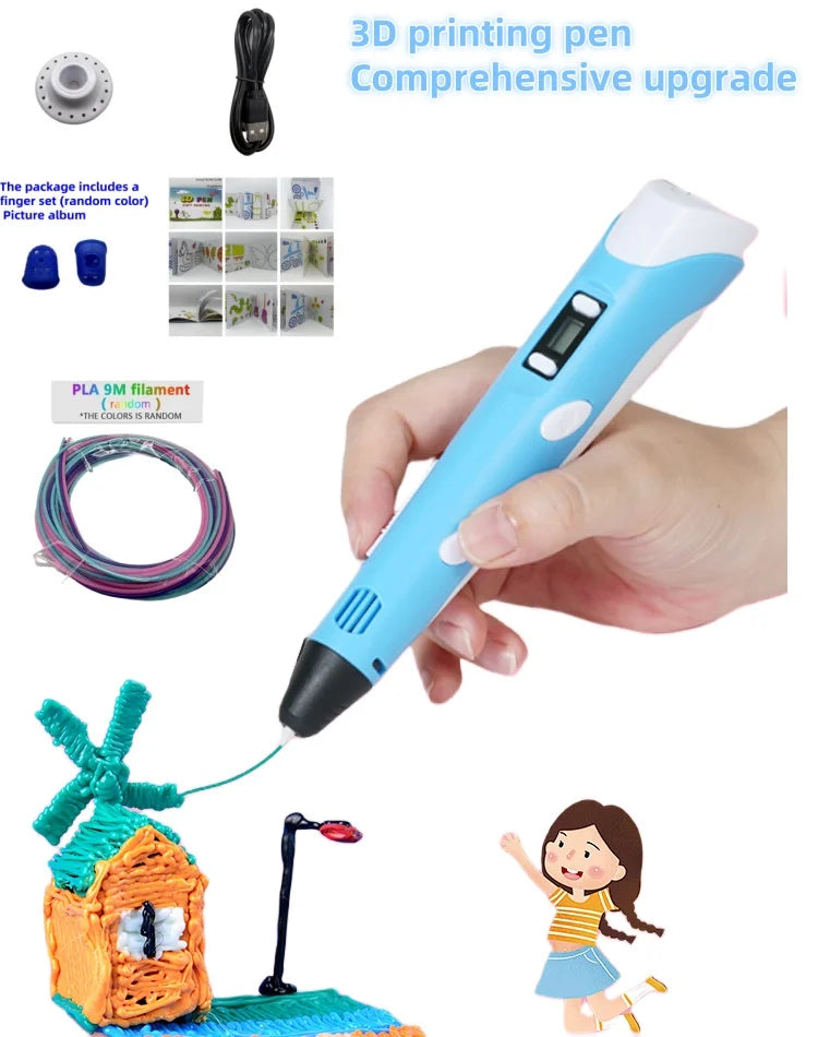New Style 3D Printing Pen 3D Pen Set for Kids with Power Supply Pla Filament Travel Case Birthday Christmas Gift for Kids